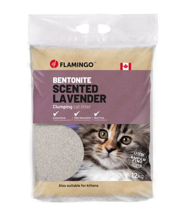 Flamingo Bentonite Lavender Scent Cat Litter - 12kg